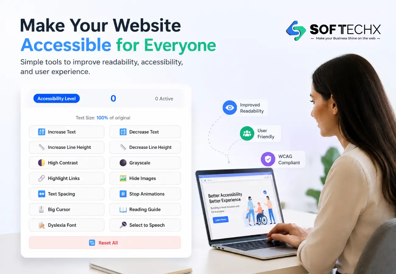 Accessibility product dashboard with inclusive features